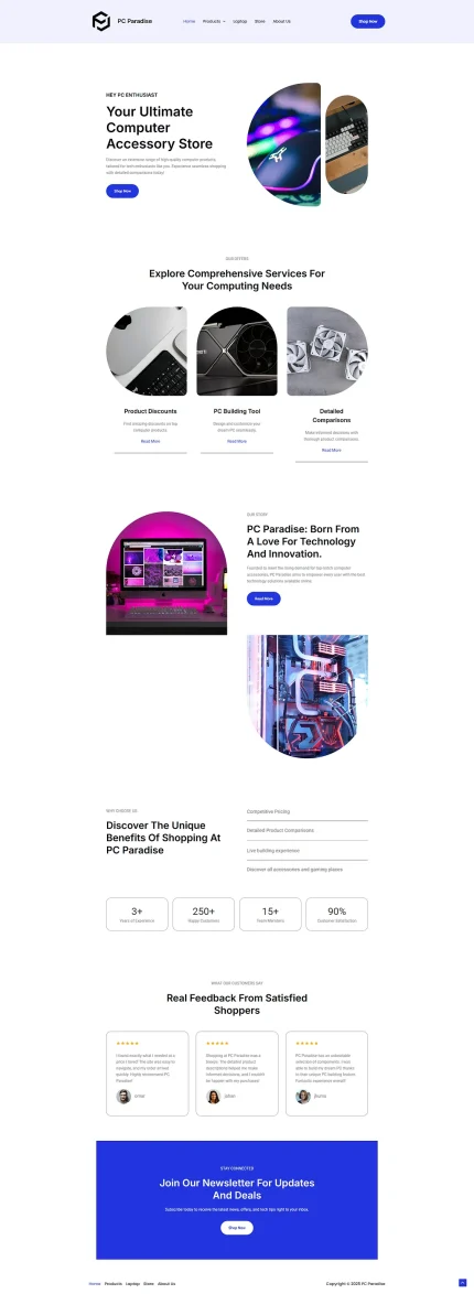 طراحی سایت فروش قطعات کامپیوتر و فناوری