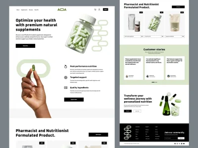 طراحی سایت مکمل‌ها و ویتامین‌ها