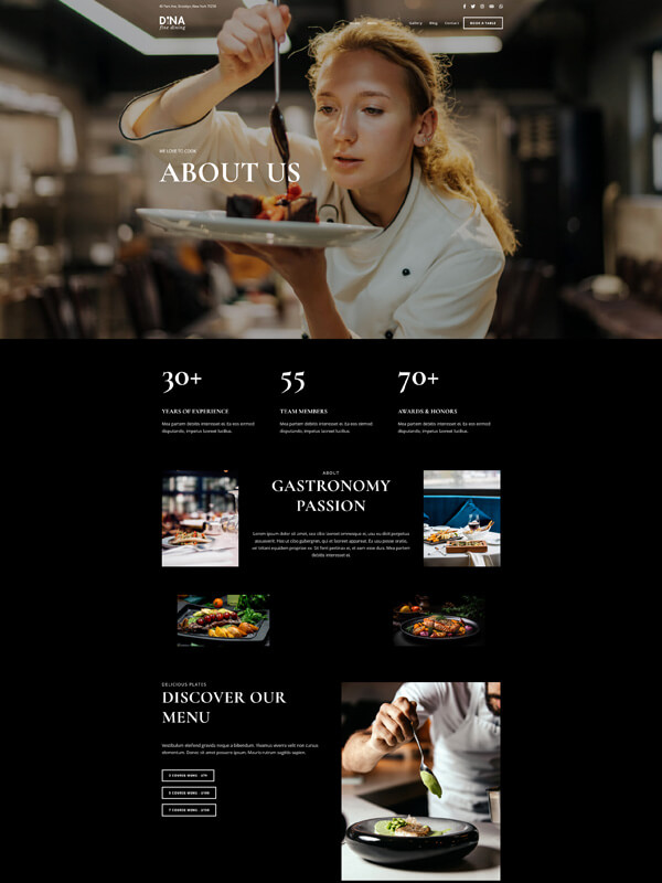 طراحی سایت رستوران و کافه | سایت برگ