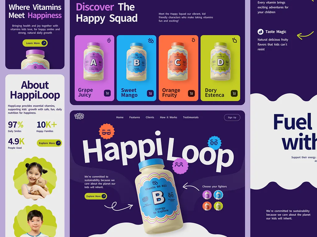 طراحی سایت مکمل‌ها و ویتامین‌ها