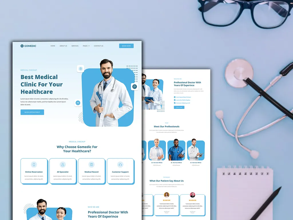 🏥 طراحی سایت کلینیک‌های پزشکی و پزشکان